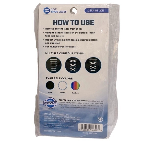 SOF SOLE UNISEX NO TIE SILICONE SHOE LACES - Picture 2 of 3